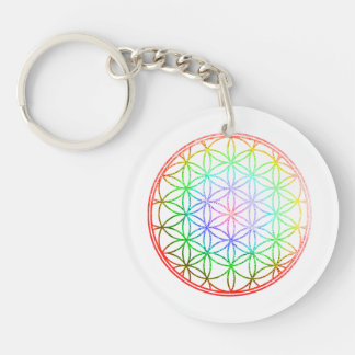 PixDezines Flower of Life / Faux Foil+Marble Key Ring