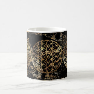 PixDezines FLOWER OF LIFE FAUX GOLD+MARBLE Coffee Mug