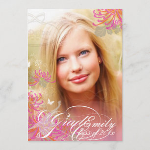 PixDezines Flowers Graduation Invitation