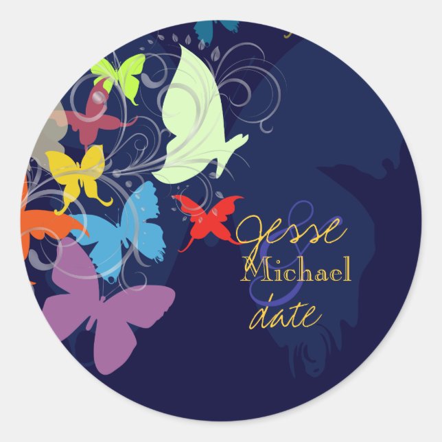 PixDezines Fluttering By Classic Round Sticker (Front)