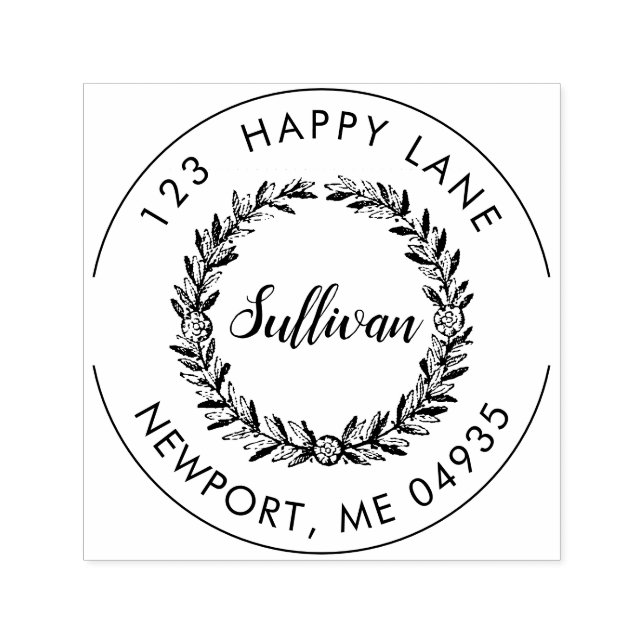 PixDezines Foliage+DIY Script Return Address Self-inking Stamp (Design)