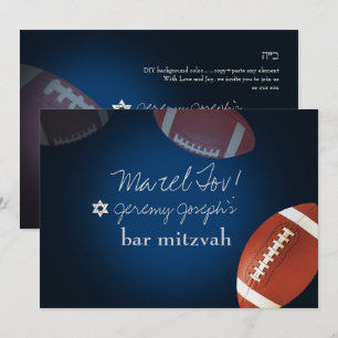 ✡ PixDezines FOOTBALL BAR MITZVAH/DIY COLOR Invitation