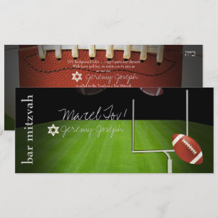 ✡ PixDezines FOOTBALL BAR MITZVAH, FIELD GOAL POST Invitation