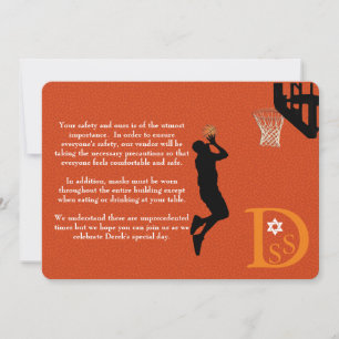 ✡ PixDezines Game On! Basketball Bar Mitzvah Enclo Invitation