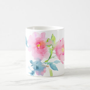 PixDezines Garden Roses Watercolor Flowers Coffee Mug