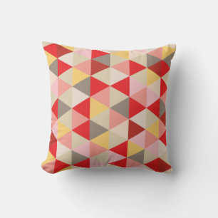PixDezines geometric/red/pink/yellow/ash Cushion