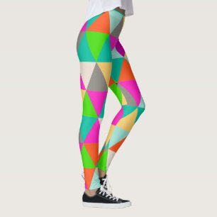 PixDezines Geometric/Triangles/Neon Colours Leggings