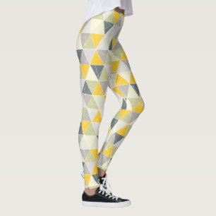 PixDezines Geometric/Yellow/Grey Leggings