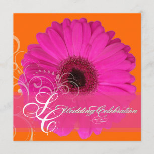 PixDezines Gerbera, pink/diy event! Invitation