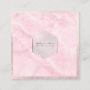 PixDezines Glam Pink Marble Rose Quartz Square Business Card
