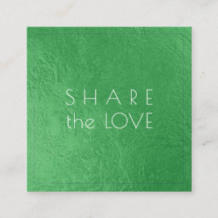 PixDezines Glam Share the Love Emerald Green Square Business Card
