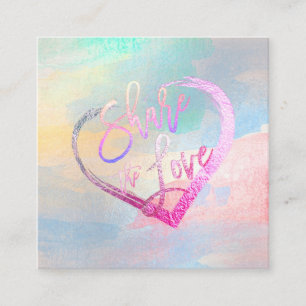 PixDezines Glam Share the Love Faux Metallic Square Business Card
