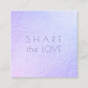 PixDezines Glam Share the Love Iridescent Violet Square Business Card