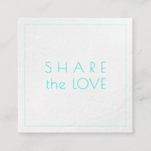 PixDezines Glam Share the Love Platinum+Aqua Square Business Card