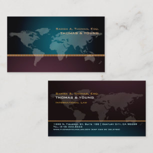 PixDezines Going Global, world map Business Card