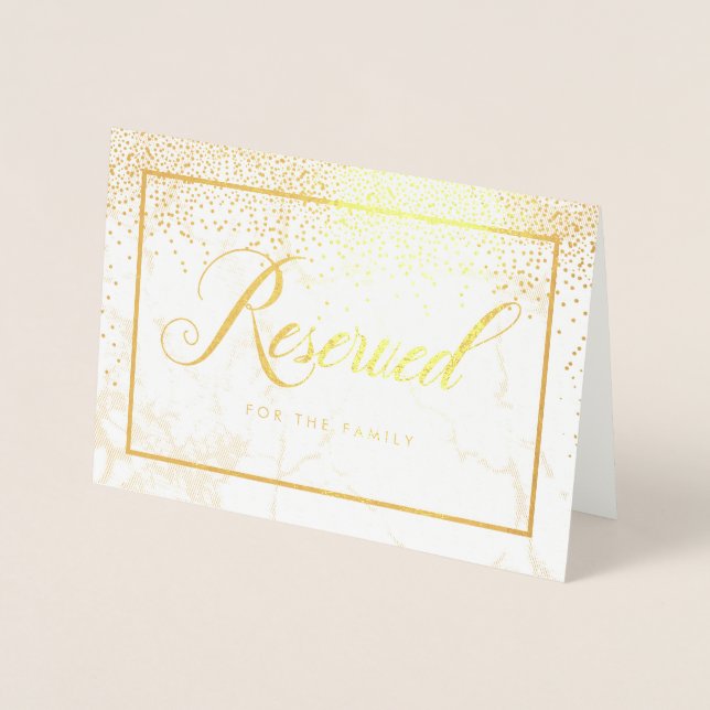 PixDezines Gold Confetti/Reserved Table Signs Foil Card (Front)