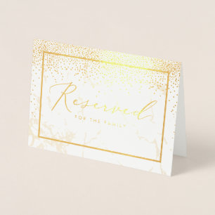 PixDezines Gold Confetti/Reserved Table Signs Foil Card