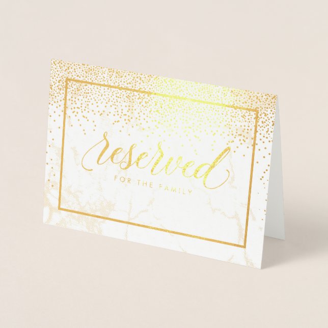 PixDezines Gold Confetti/Reserved Table Signs Foil Card (Front)