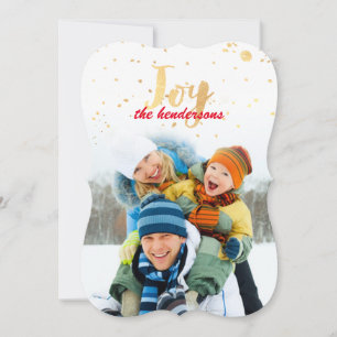 PixDezines gold flakes/faux foil confetti/holiday Holiday Card