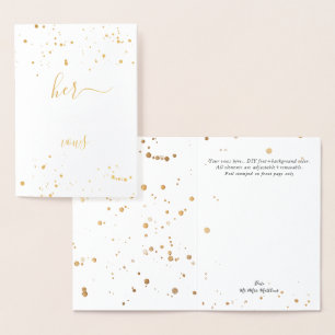 PixDezines Gold Foil Calligraphy Her Vows Card
