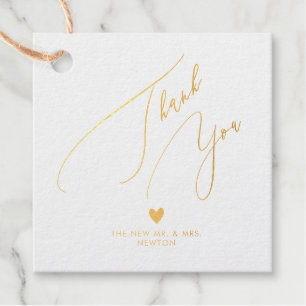 PixDezines Gold Foil Luxe Calligraphy Thank You Favour Tags