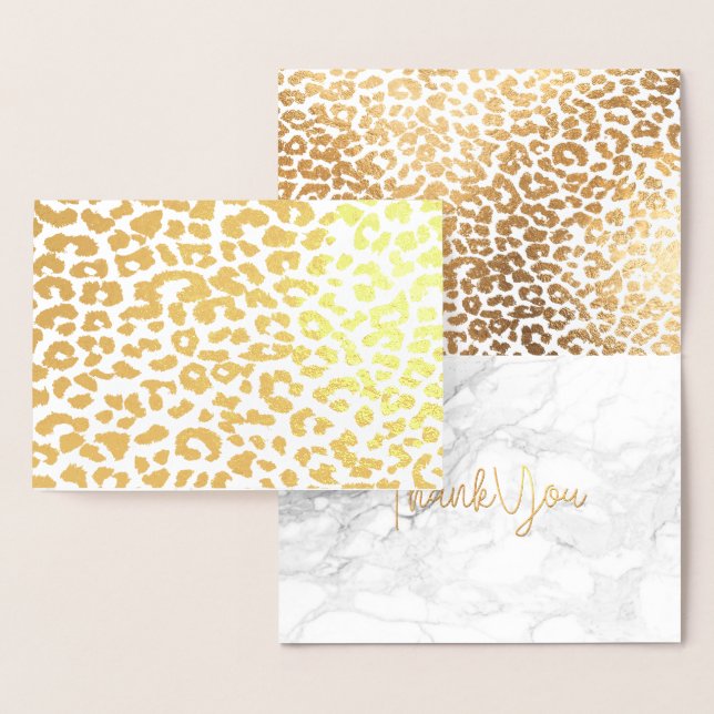 PixDezines Gold Leopard Spots Thank You Foil Card (Display)