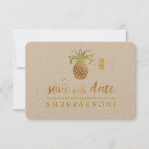 PixDezines Golden Pineapple/save our date Save The Date