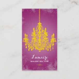 PixDezines goldenrod chandelier/DIY colour Business Card