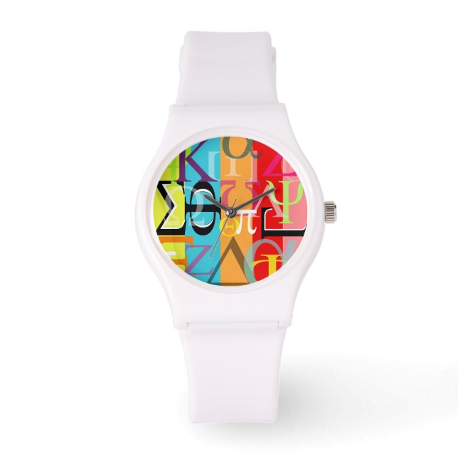 PixDezines greek alphabets Watch (Front)
