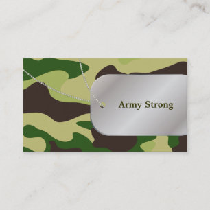 PixDezines Green Camouflage+Dog+Tags Business Card