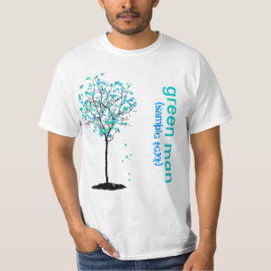 PixDezines Green man, blue maple T-Shirt