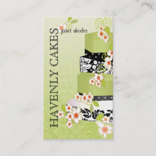 PixDezines green tea wedding cake/diy background Business Card