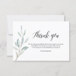 PixDezines Greenery Bereavement Thank You Invitation