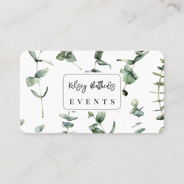 PixDezines Greenery Eucalyptus Business Card (Front)