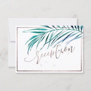 PixDezines Greenery Palm Fronds RECEPTION RSVP Card