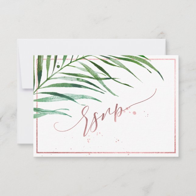 PixDezines Greenery RSVP Faux Rose Gold (Front)