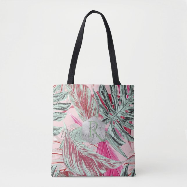 PixDezines Greenery, Tropical Monstera Tote Bag (Front)