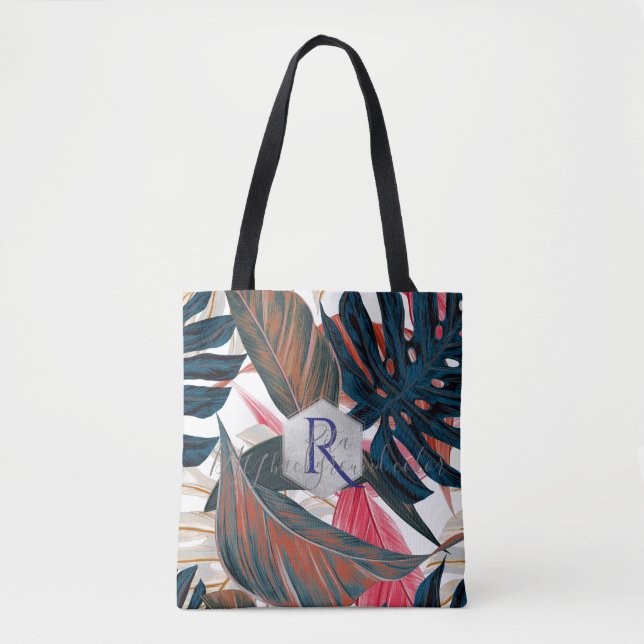 PixDezines Greenery, Tropical Monstera Tote Bag (Front)