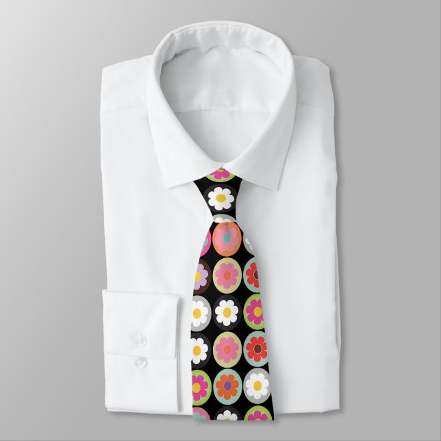 PixDezines groovy daisies/diy background colour Tie (Tied)