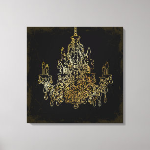 PixDezines Grunge DIY Bckgrnd/Crystal Chandelier Canvas Print