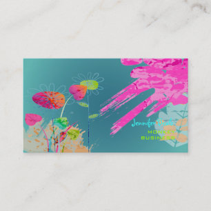 PixDezines Grunge Floral ♥♥♥♥ Business Card