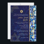 PixDezines grunge stars/Bar Mitzvah/dark blue/gold Invitation<br><div class="desc">PixDezines grunge star of david on DIY background colour in dark  blue with a golden backdrop Star of David.   Flashy and yet classy. 

com</div>