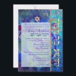 PixDezines grunge stars/Bar Mitzvah/dark blue/gold Invitation<br><div class="desc">PixDezines grunge star of david on DIY background colour in dark  blue with a golden backdrop Star of David.   Flashy and yet classy. 

com</div>