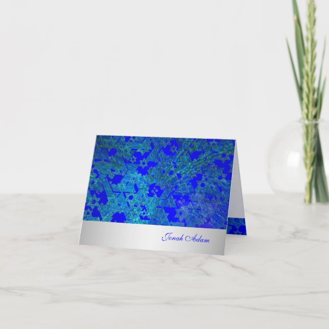 PixDezines grunge stars mitzvah thank you/DIYcolor You Card (Front)