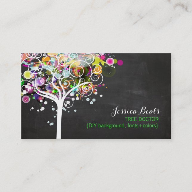 PixDezines Grunge Tree/chalkboard Business Card (Front)
