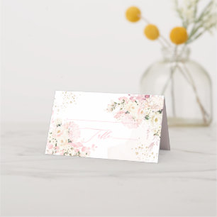 PixDezines H2 Blush Hydrangeas Cream Roses Place Card