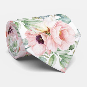 PixDezines H2 Blush Peonies Anemonies Eucalyptus Tie