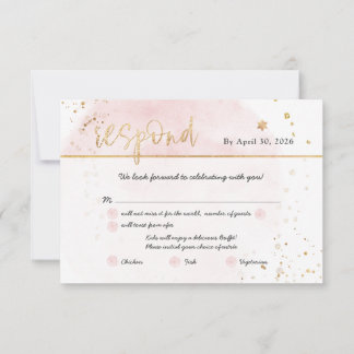 PixDezines H2 Blush Pink Cotton Candy Mitzvah RSVP Invitation