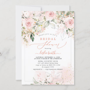 PixDezines H2 Blush Roses Hydrangea Bridal Shower  Invitation