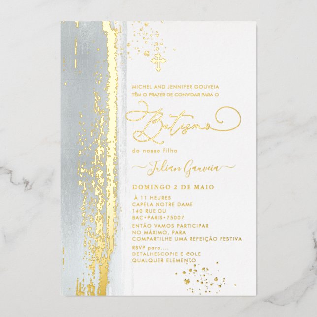 PixDezines H2  Dusty Blue Batismo Real Gold Foil I (Front)